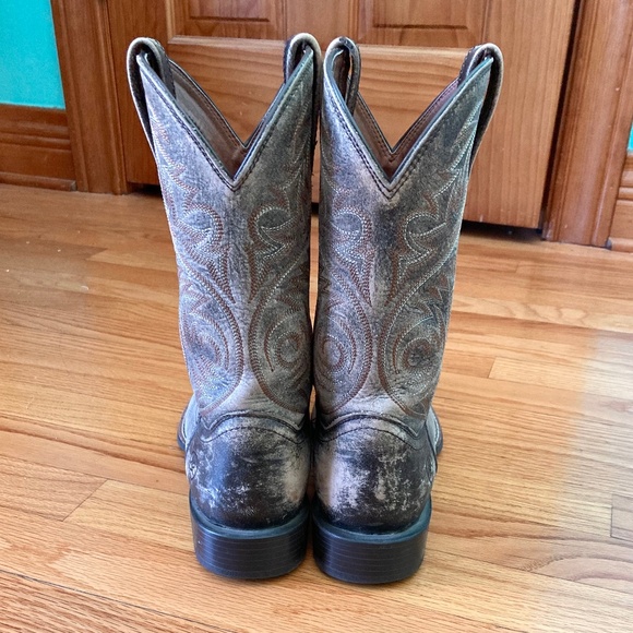 Men’s size 8D Ariat brown cowboy boots with decorative stitching - Picture 3 of 11